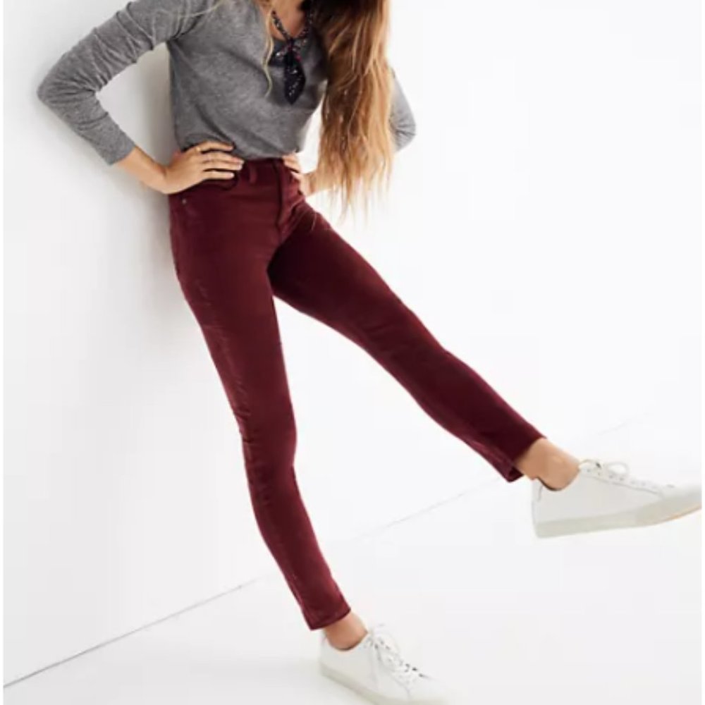 MADEWELL High Rise Skinny Stretch Velvet Pants Size 25 Regular